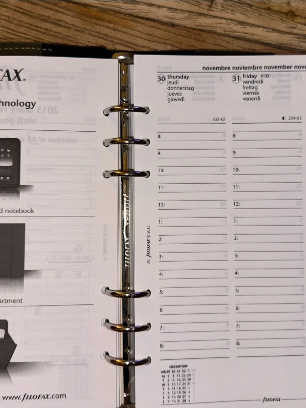 Filofax Nude Patent A5 Leather Organizer